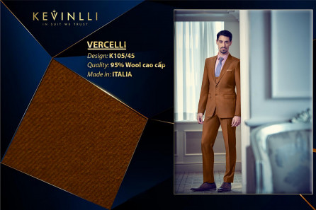 K105/45 Vercelli CXM - Vải Suit 95% Wool - Nâu Trơn